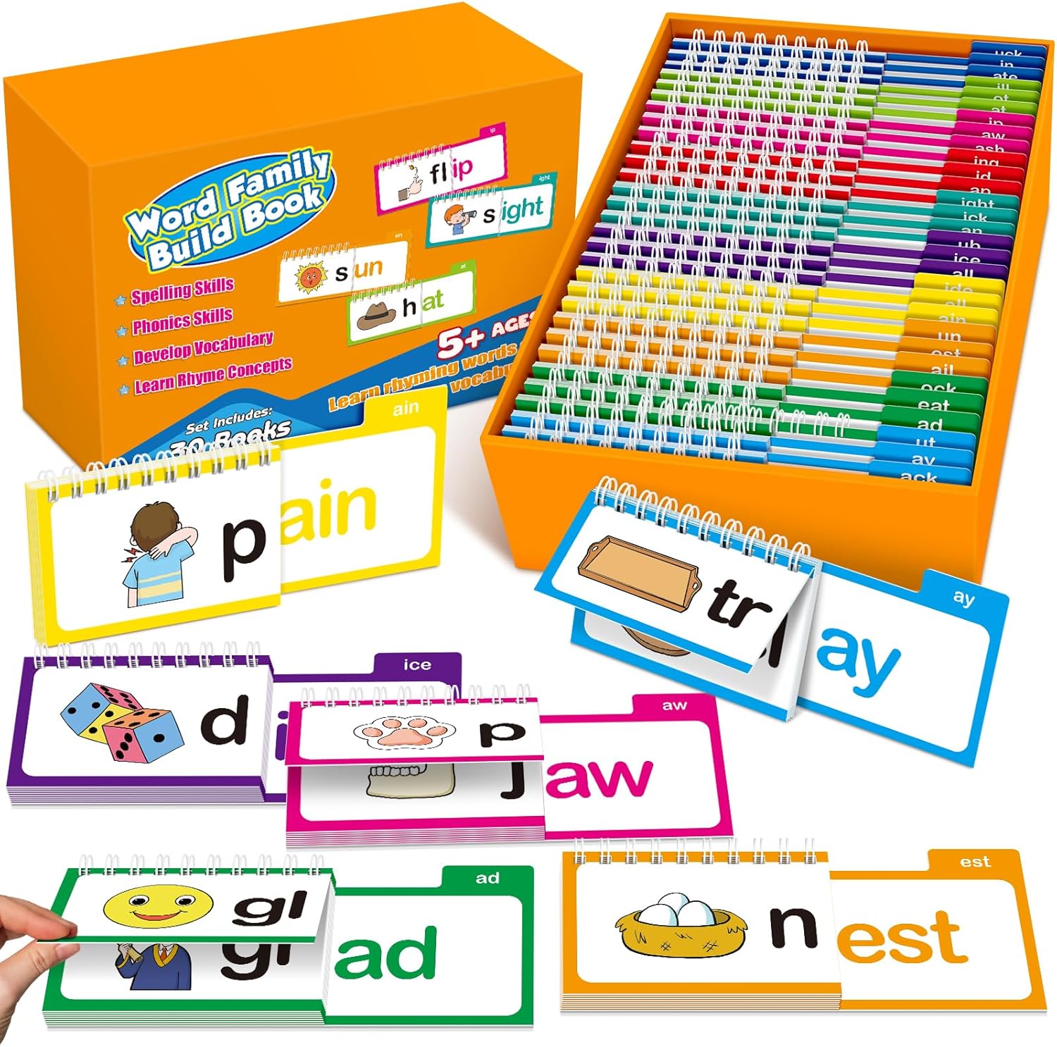 Phonics Card Game - Phonics Flash Cards Word Family Build