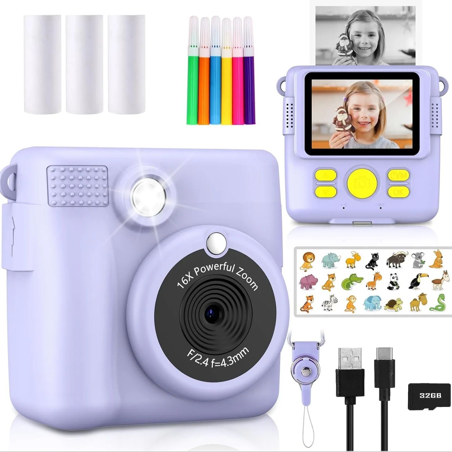 Kids Education News - InstantPrint Camera for Kids Christmas Birthday