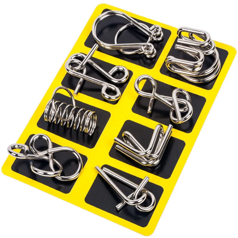 Kids Education Material - 8PCS/Set Metal Montessori Wire Puzzle IQ