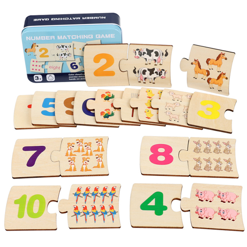 Kids Education Material - Children Iron Box Number Enlightenment Paired
