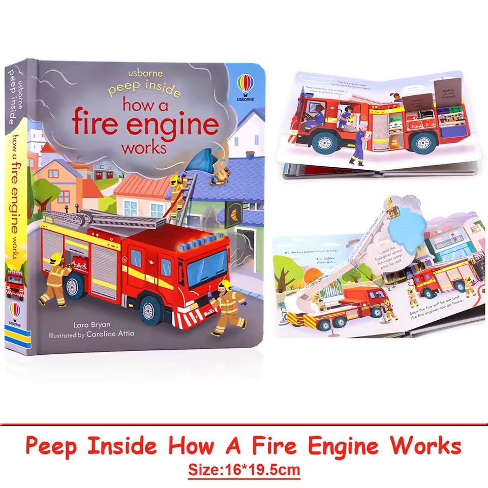 Usborne Peep Inside How A Fire - Kid Education review and price