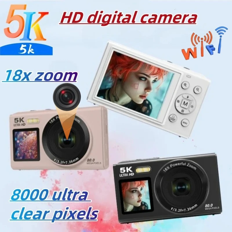 5K HD Digital Camera WiFi 80MP - Kids Education News review and price