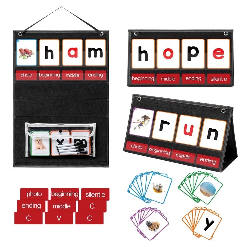 CVC Word Building Pocket Chart - Phonics Card Game review and price