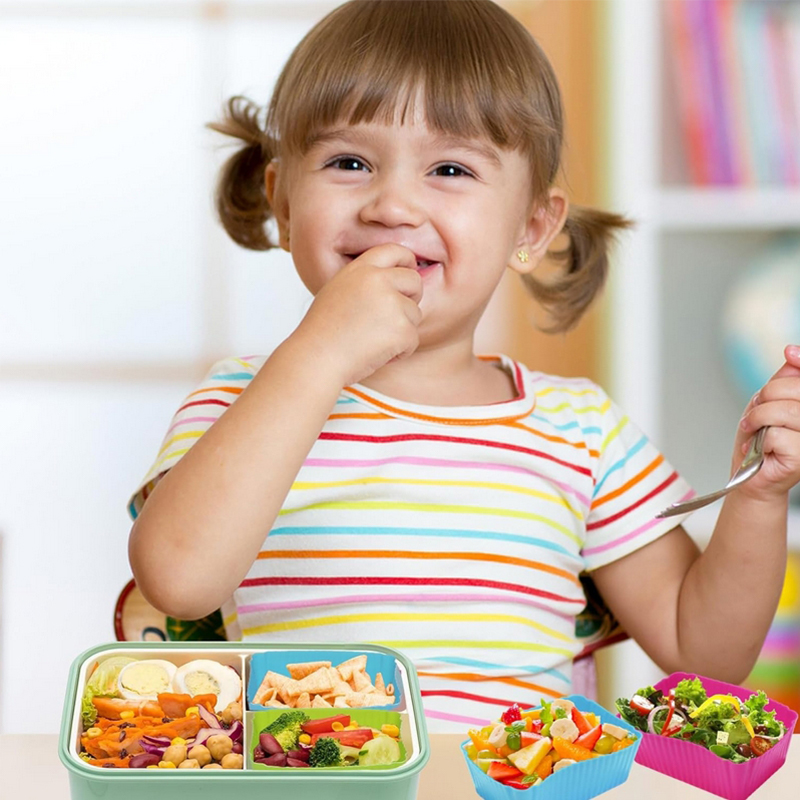 8PCS Silicone Lunch Box Divide - Kids Education School review and price