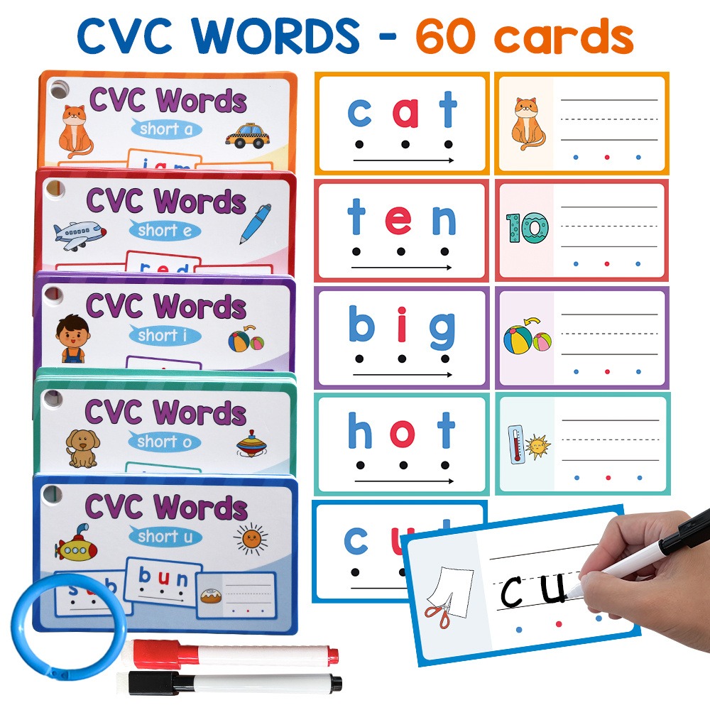 Dry Erase Handwriting Flash Ca - Phonics Card Game review and price